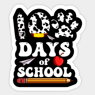 Dalmatian Dog Paw 100 Day Of School Sticker